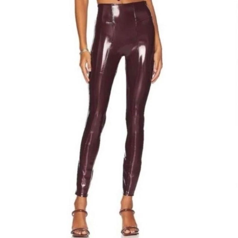 NWT Faux Patent Leather Legging in Burgundy Size XS Petite